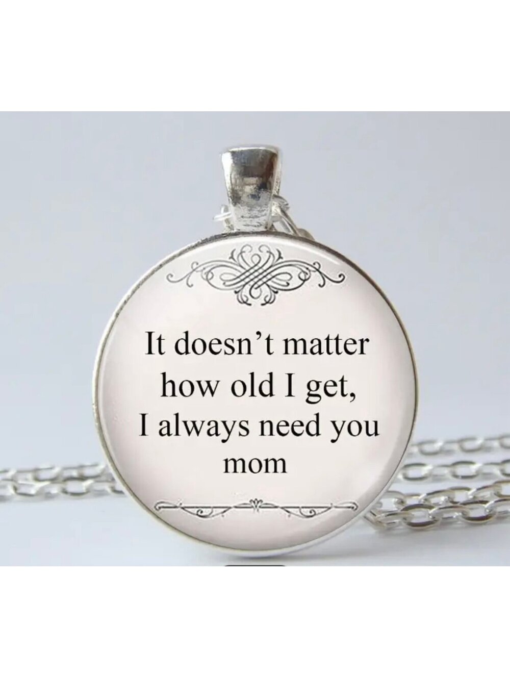 New - Vintage Silver Plated Sentimental Necklace for Mom
